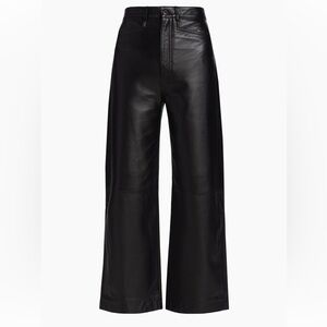 Proenza Schouler Black Leather Wide Leg Pants